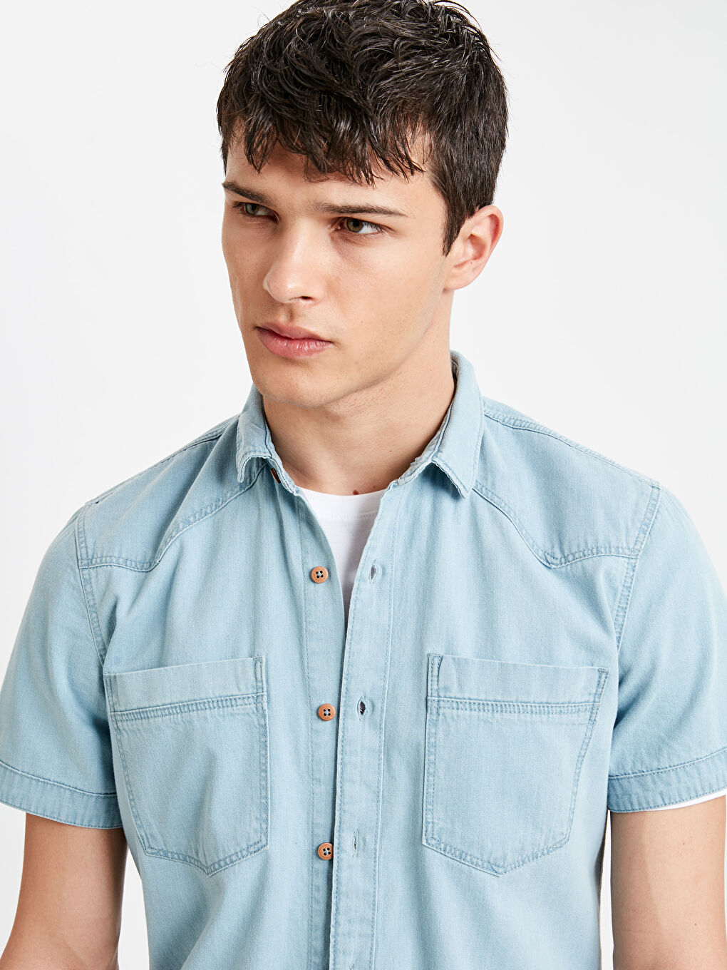 Açık İndigo Rodeo Jean Gömlek-7