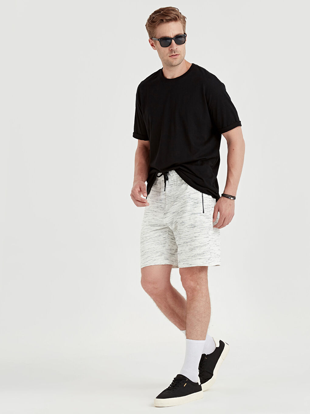 Kar Beyazı Melanj Şort