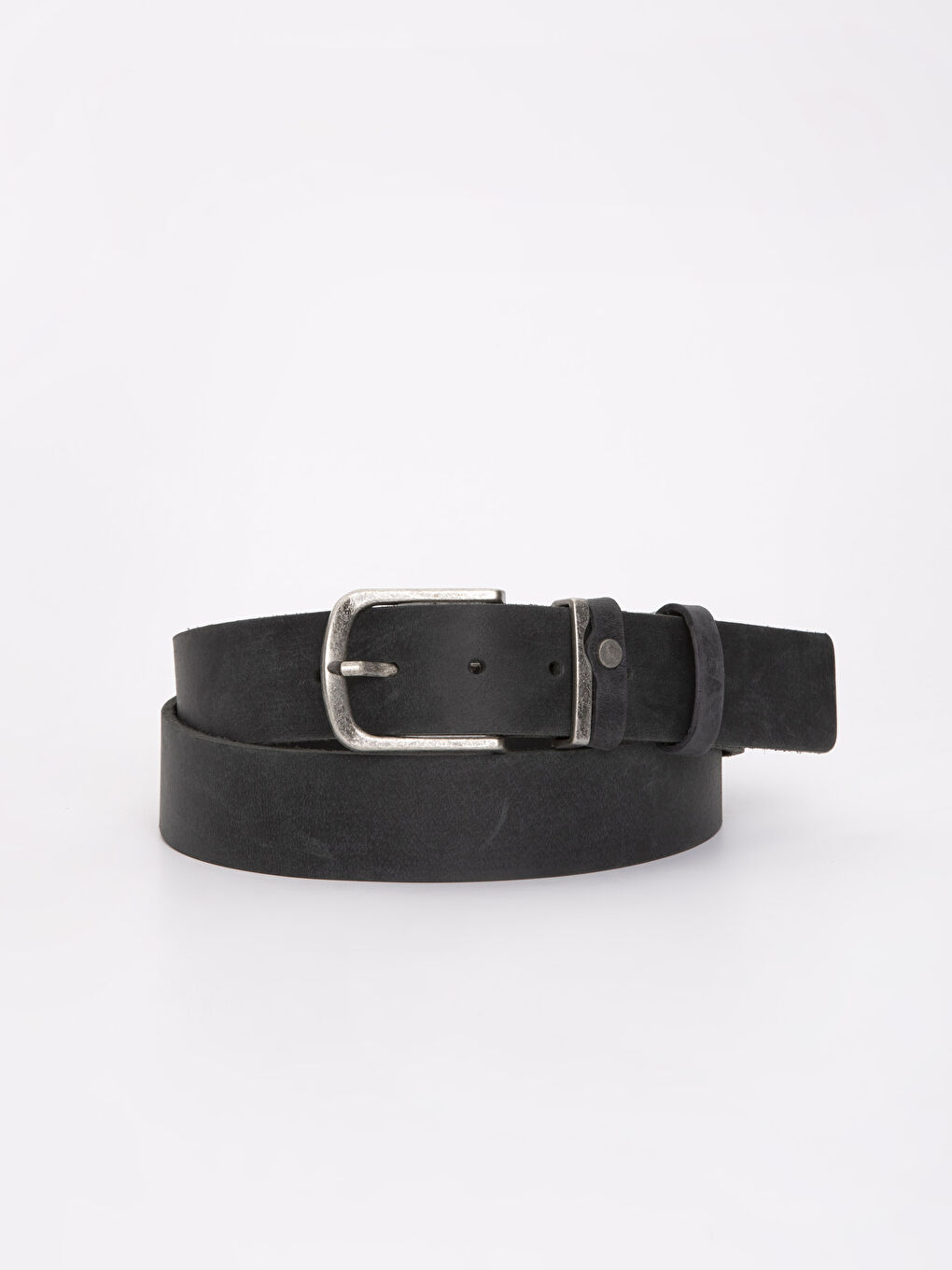 Siyah Deri Görünümlü Erkek Kemer