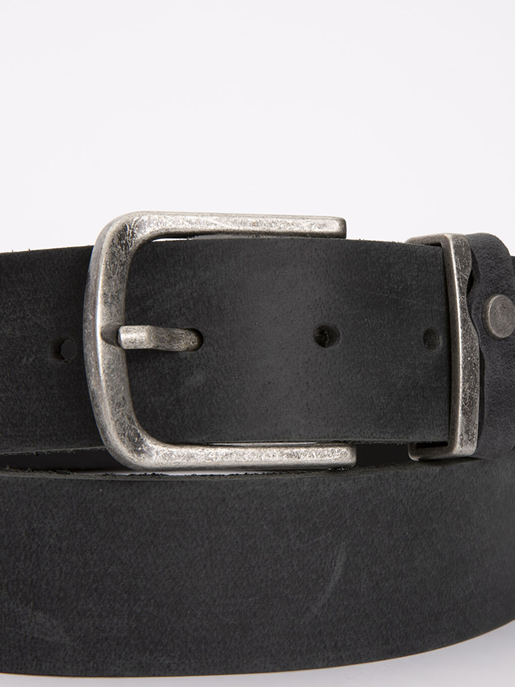 Siyah Deri Görünümlü Erkek Kemer-1