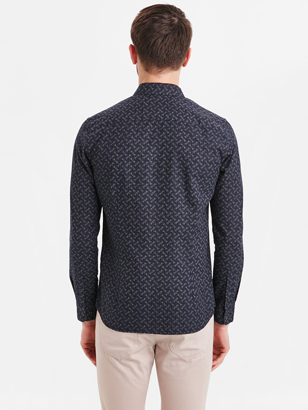 Чоловік ТЕМНО-СИНІЙ Сорочка-1