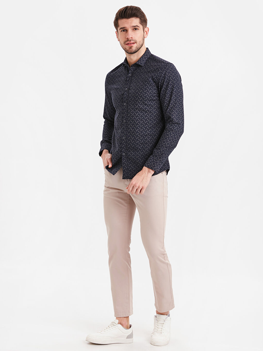 Чоловік ТЕМНО-СИНІЙ Сорочка-2