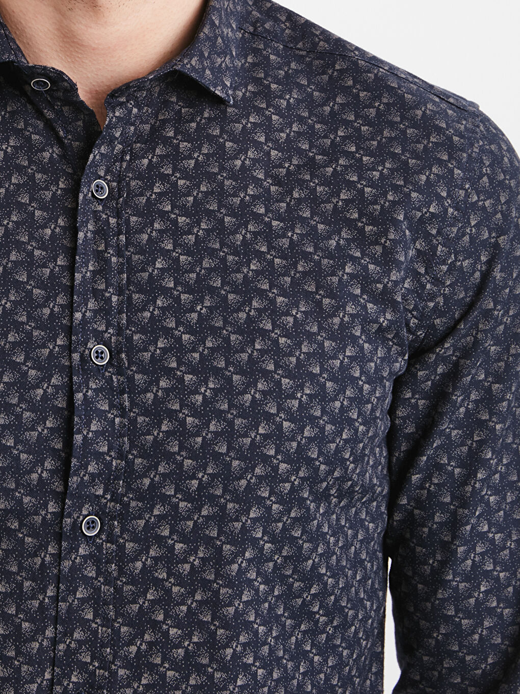 Чоловік ТЕМНО-СИНІЙ Сорочка-3