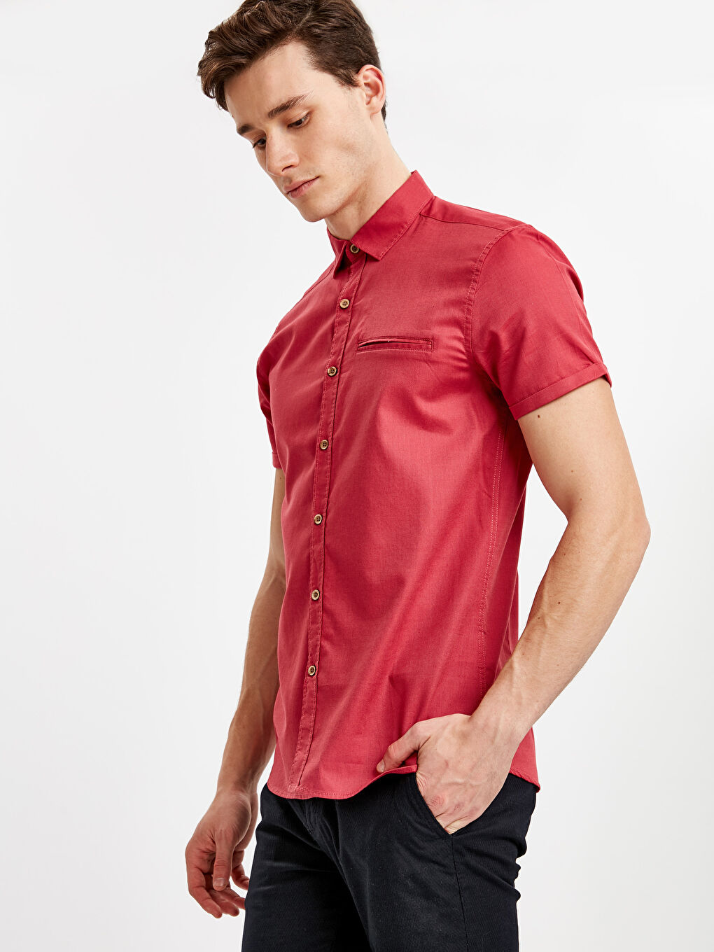 قميص أحمر رجل-1