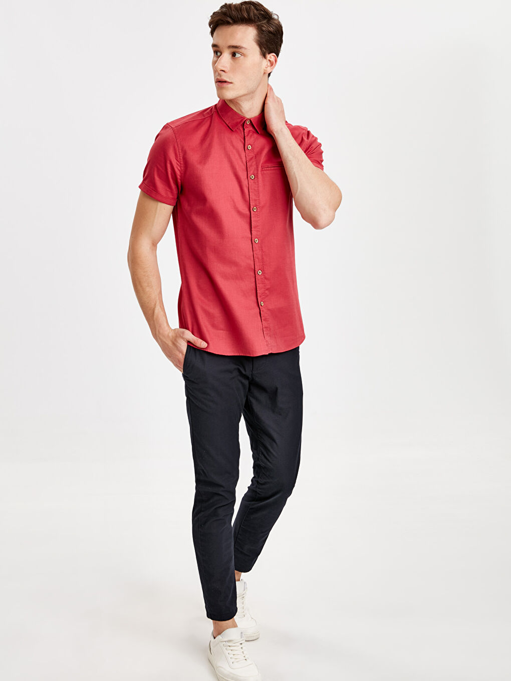 قميص أحمر رجل-3