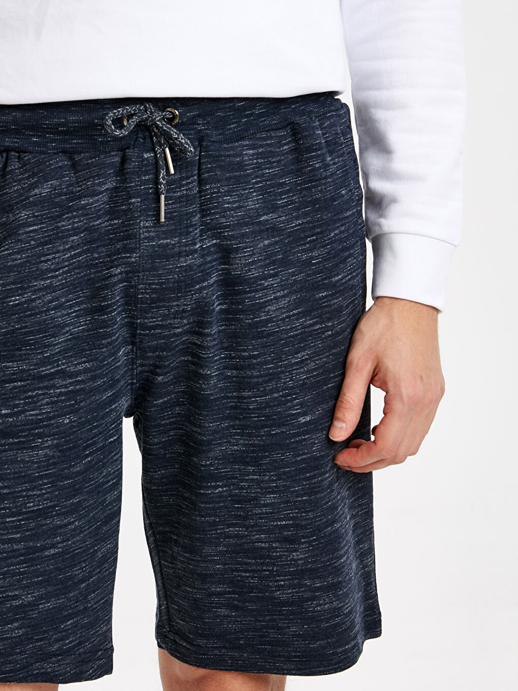 Lacivert Standart Kalıp Bermuda Erkek Şort-3