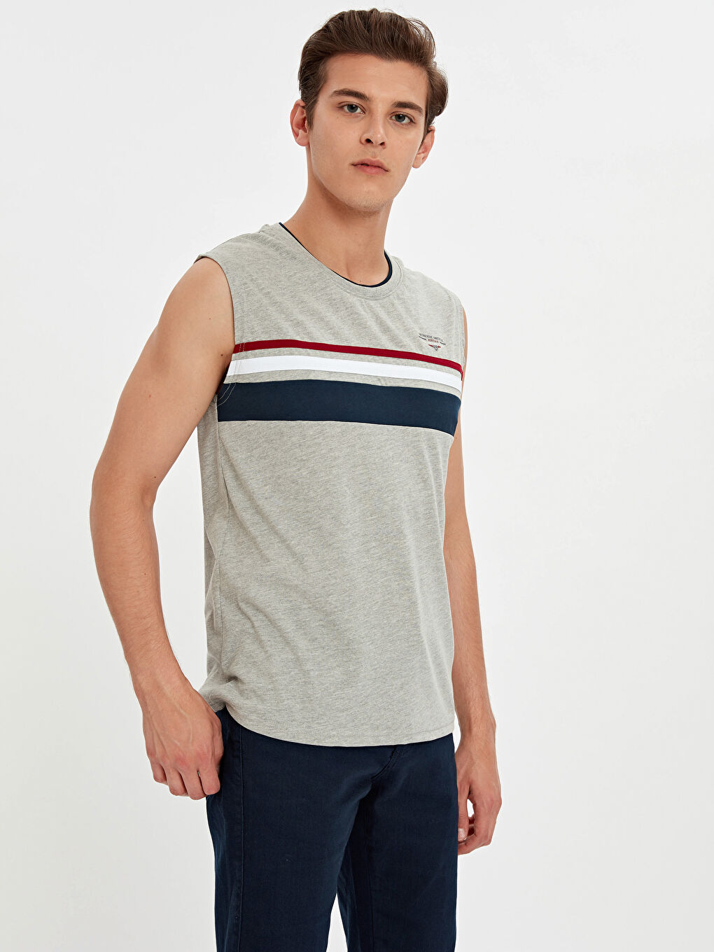 Gri Melanj Tişört-1