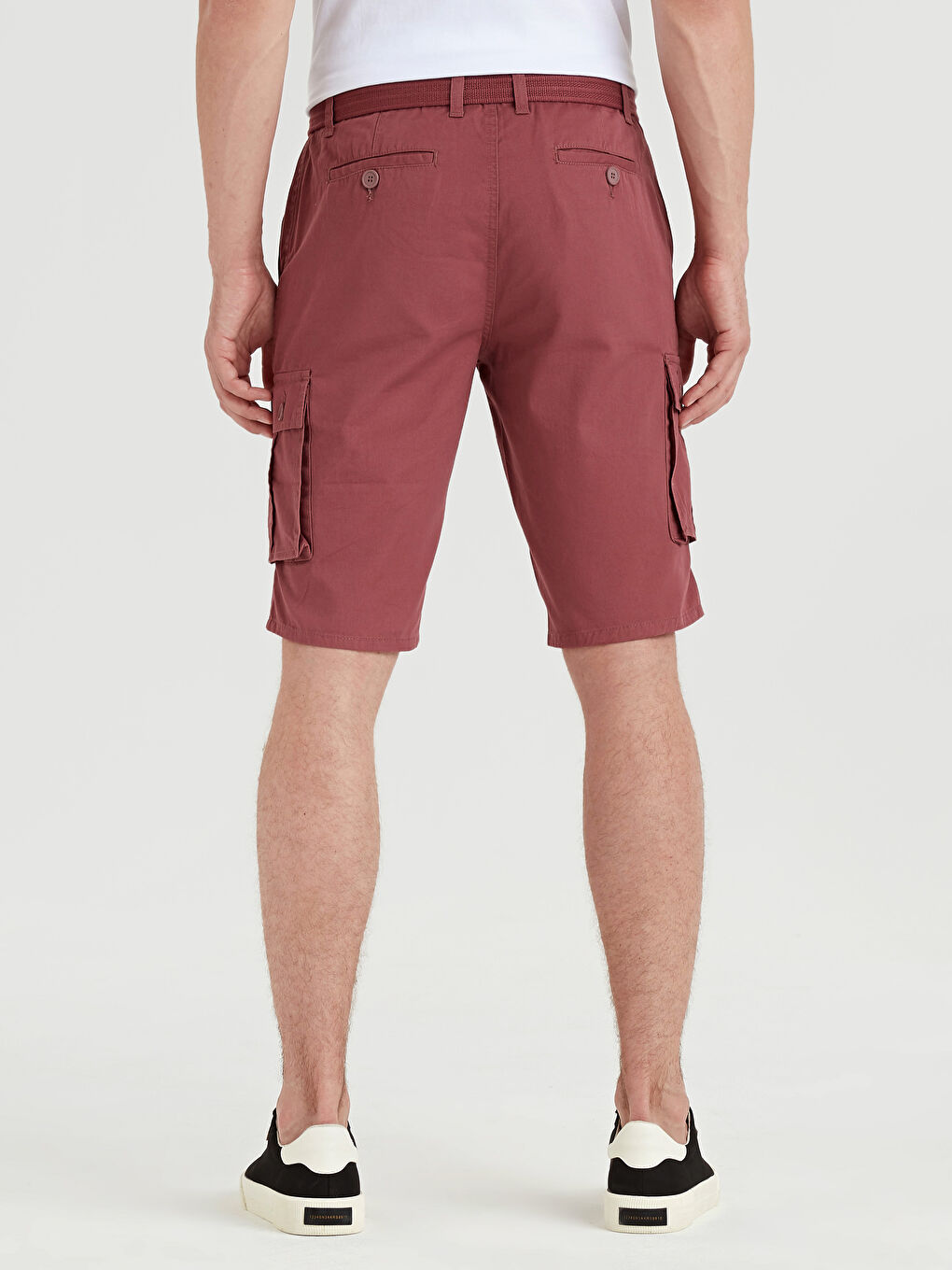 მამაკაცები ბორდოსფერი კარგო შორტები-2