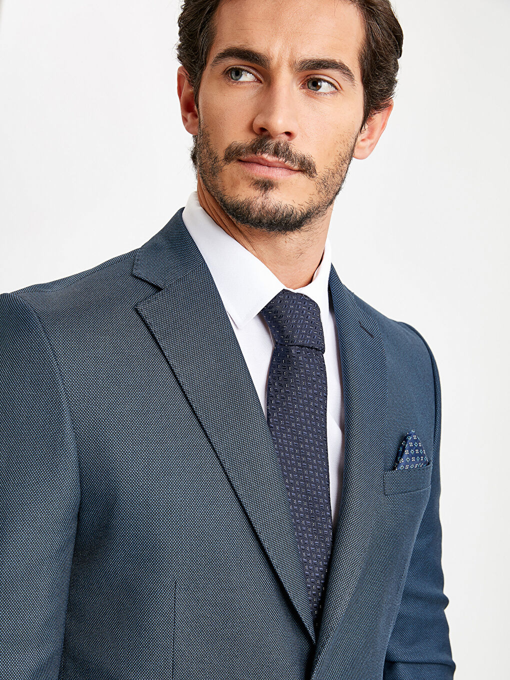 Lacivert Standart Kalıp Erkek Blazer Ceket-3