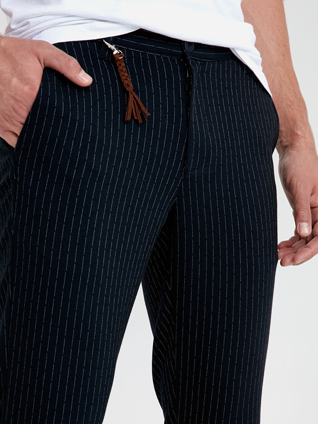 Lacivert Çizgili Pantolon-3