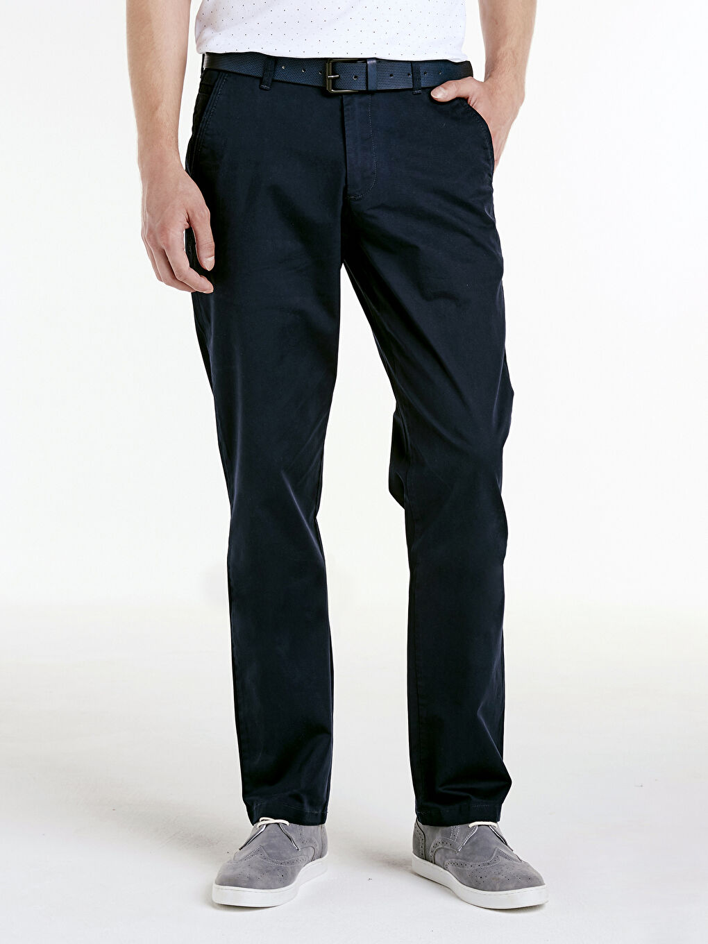Standard Fit Twill Men's Trousers-2