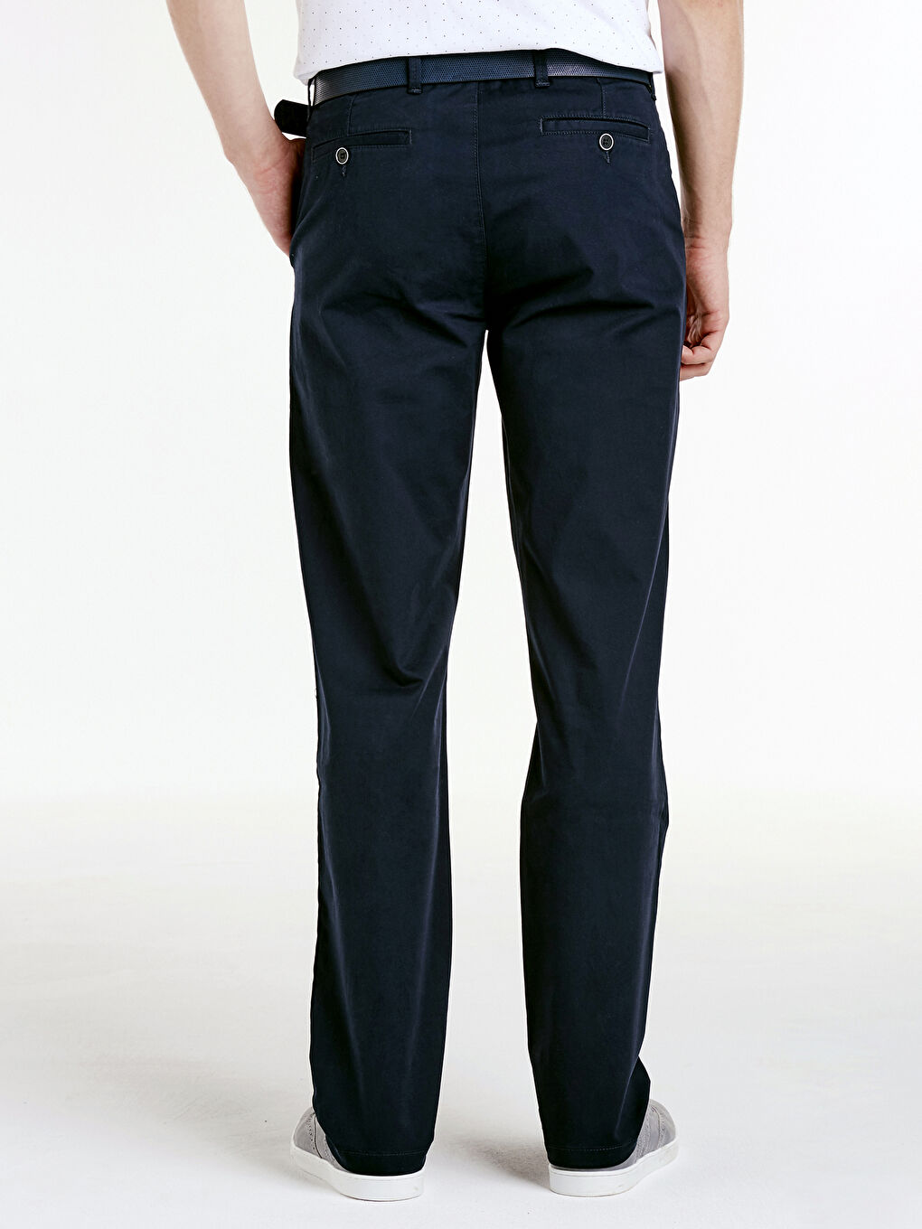 Standard Fit Twill Men's Trousers-3