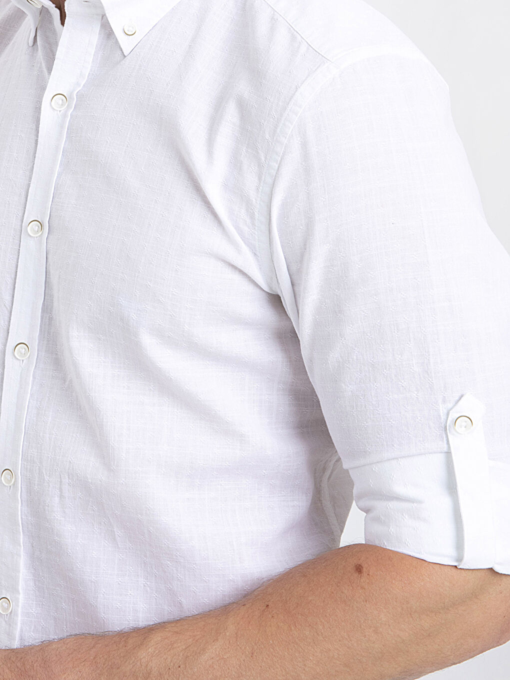 Slim Fit Long Sleeve Poplin Men's Shirt-2