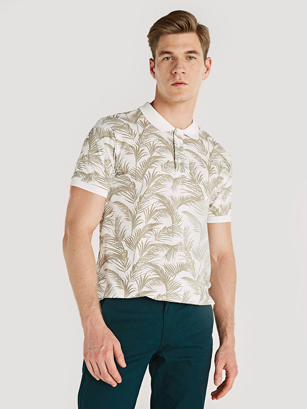 T-shirt en piqué à manches courtes et col polo pour homme-1