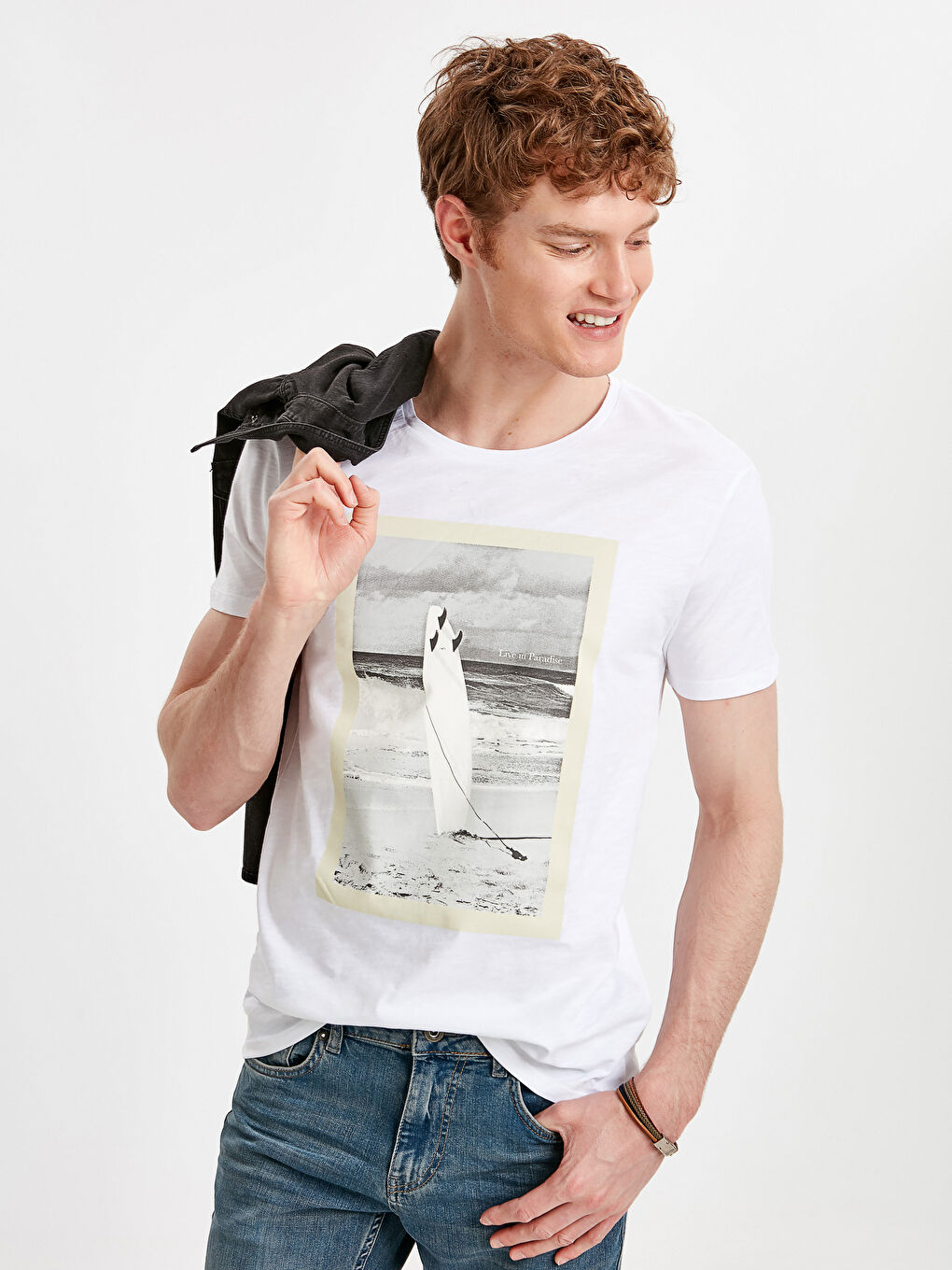 Футболка для чоловіків з круглим вирізом горловини з джерсі