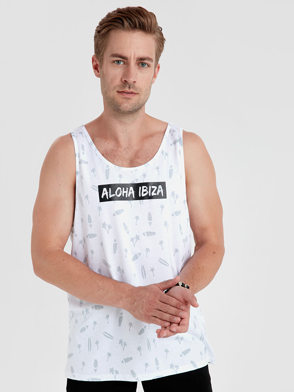 Crew Neck Jersey Men's Sleeveless T-Shirt-1