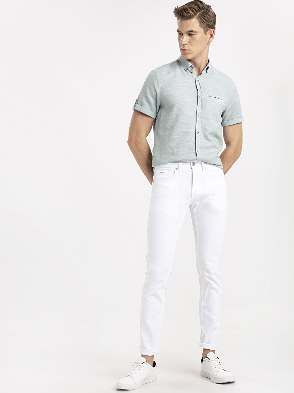 Beyaz Rodeo Jean Pantolon