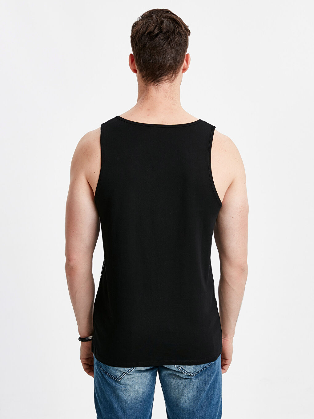 Футболка без рукавів з круглим вирізом горловини з джерсі для чоловіків-1