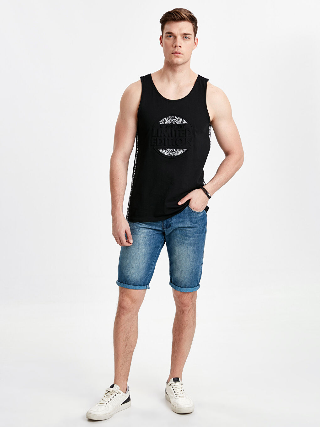 Футболка без рукавів з круглим вирізом горловини з джерсі для чоловіків-2