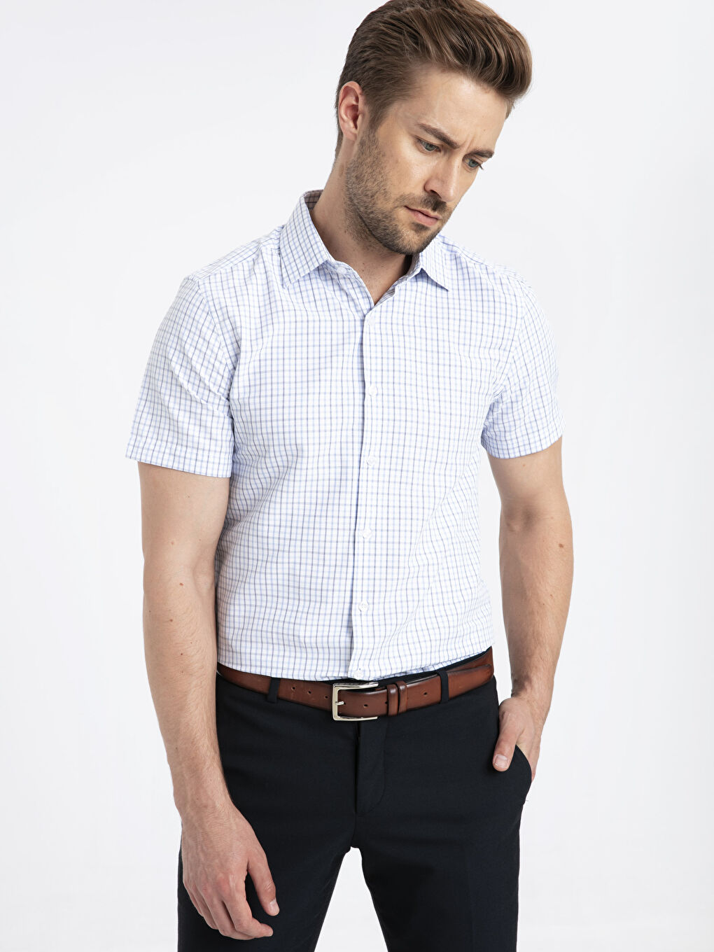 Mavi Ekoseli Gömlek