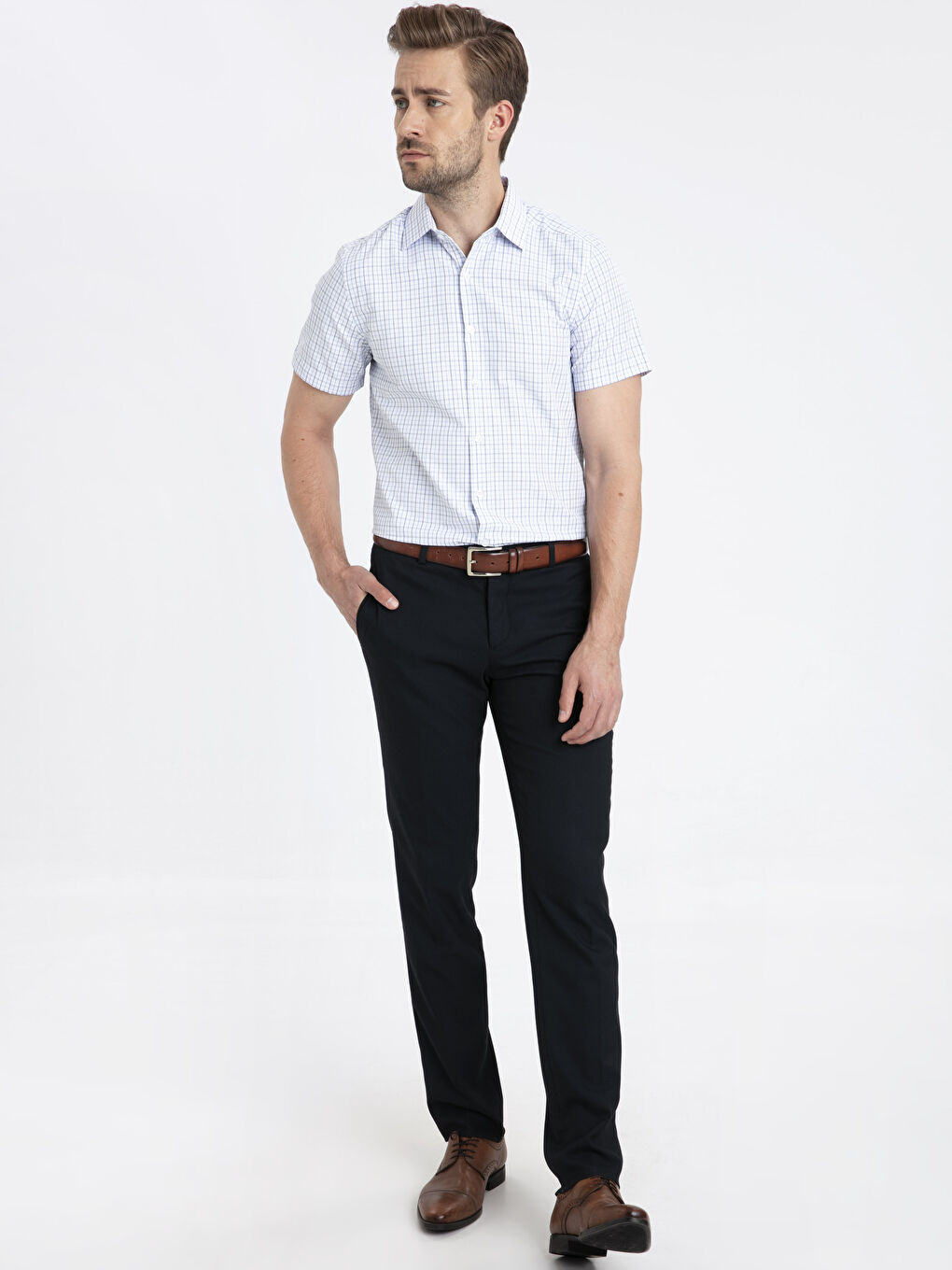 Mavi Ekoseli Gömlek-3