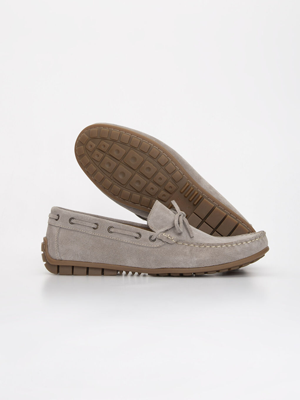 Gri Erkek Hakiki Deri Loafer Ayakkabı-2