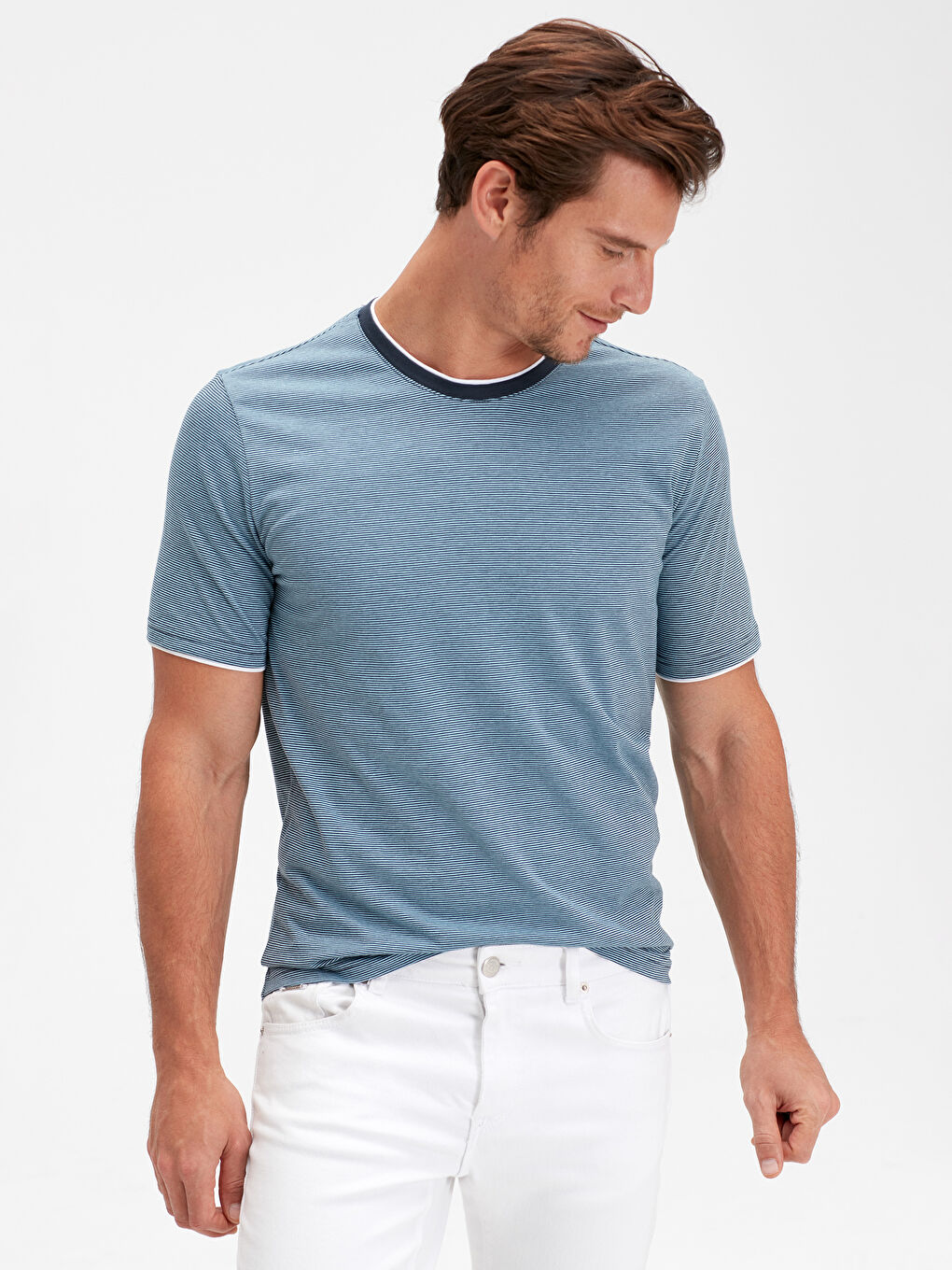 Mavi Çizgili Tişört-2