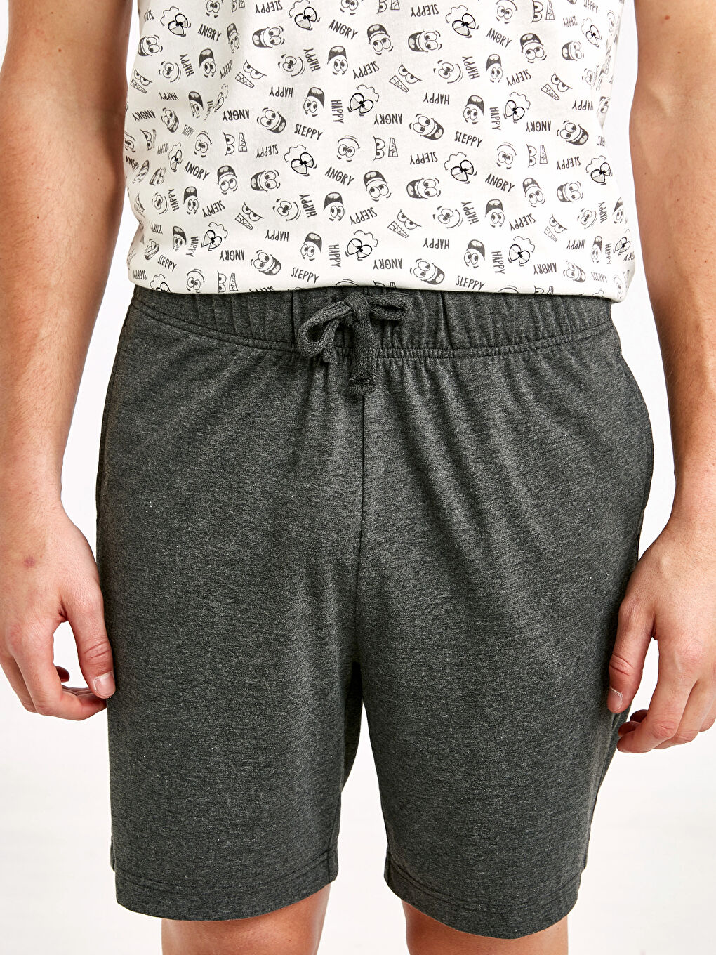 Ekru Şortlu Pijama Takımı-2