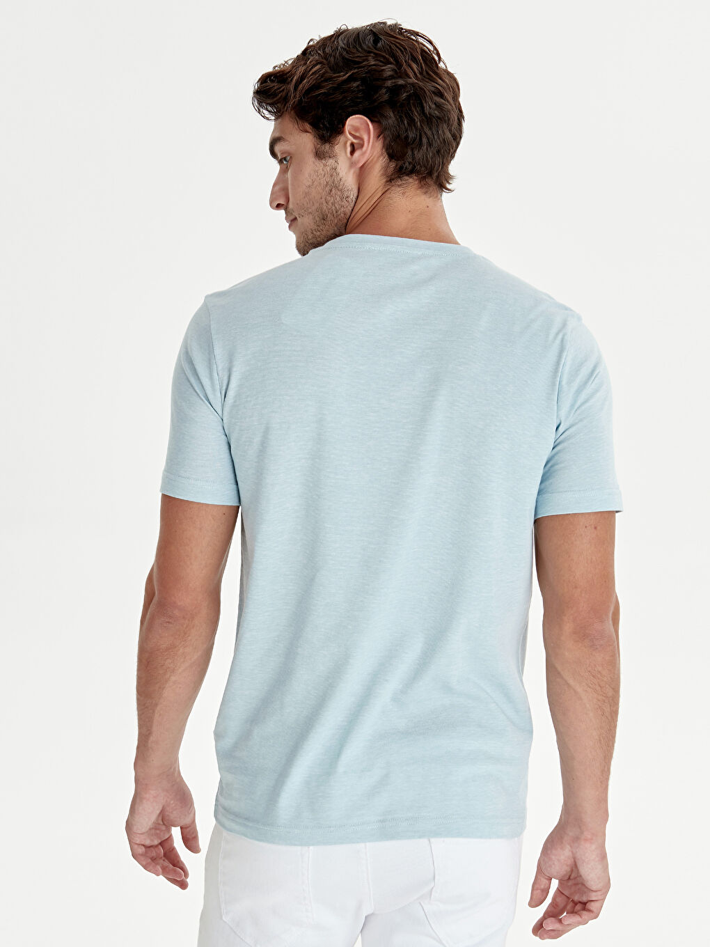 Mavi Bisiklet Yaka Kısa Kollu Erkek Tişört-2