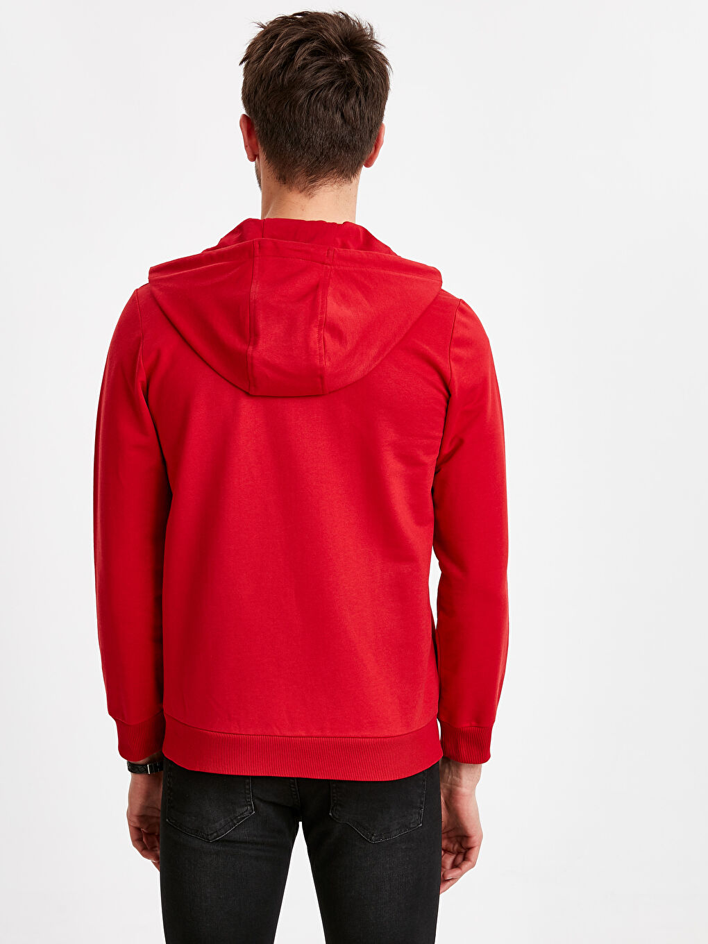 سويت شيرت بسحاب أحمر رجال-1