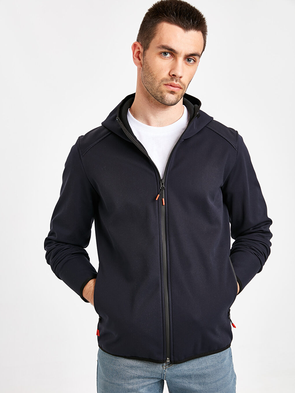 Lacivert Regular Fit Kapüşonlu Erkek Yağmurluk