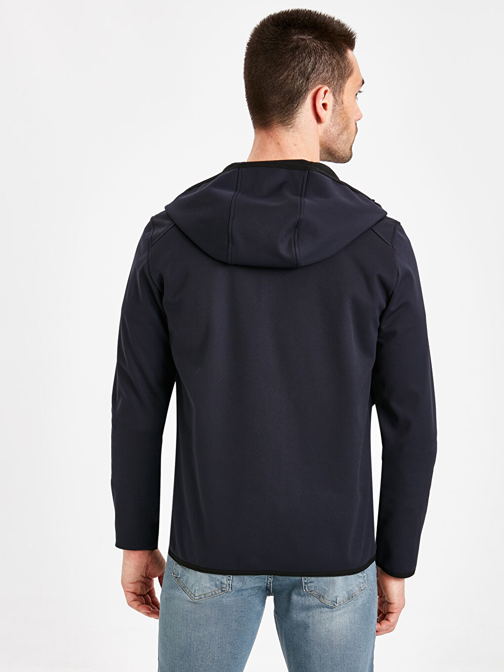 Lacivert Regular Fit Kapüşonlu Erkek Yağmurluk-1