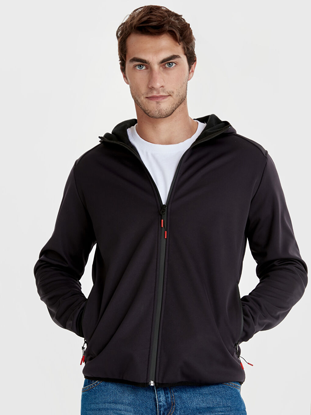 Siyah Regular Fit Kapüşonlu Erkek Yağmurluk