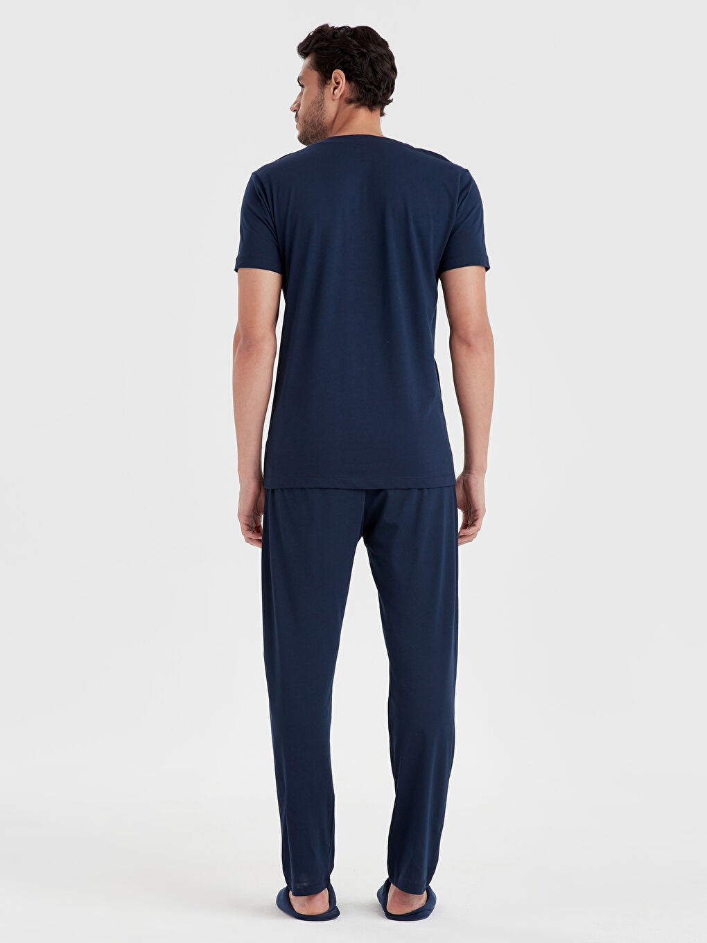 Lacivert Standart Kalıp Erkek Pijama Takımı-1