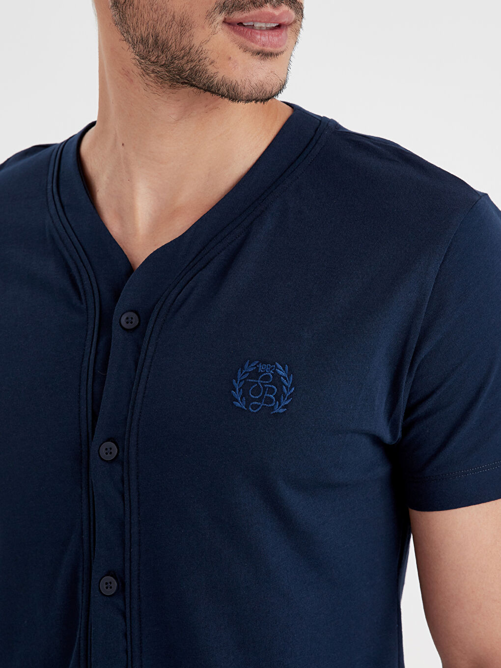 Lacivert Standart Kalıp Erkek Pijama Takımı-2