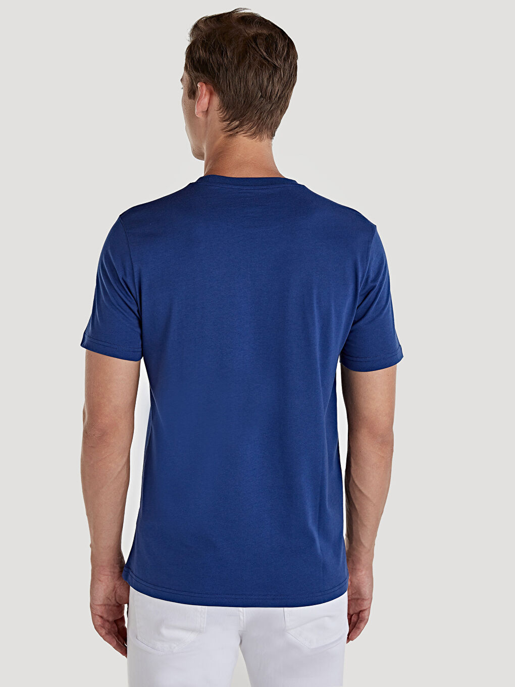 Mavi Penye Erkek Tişört-1