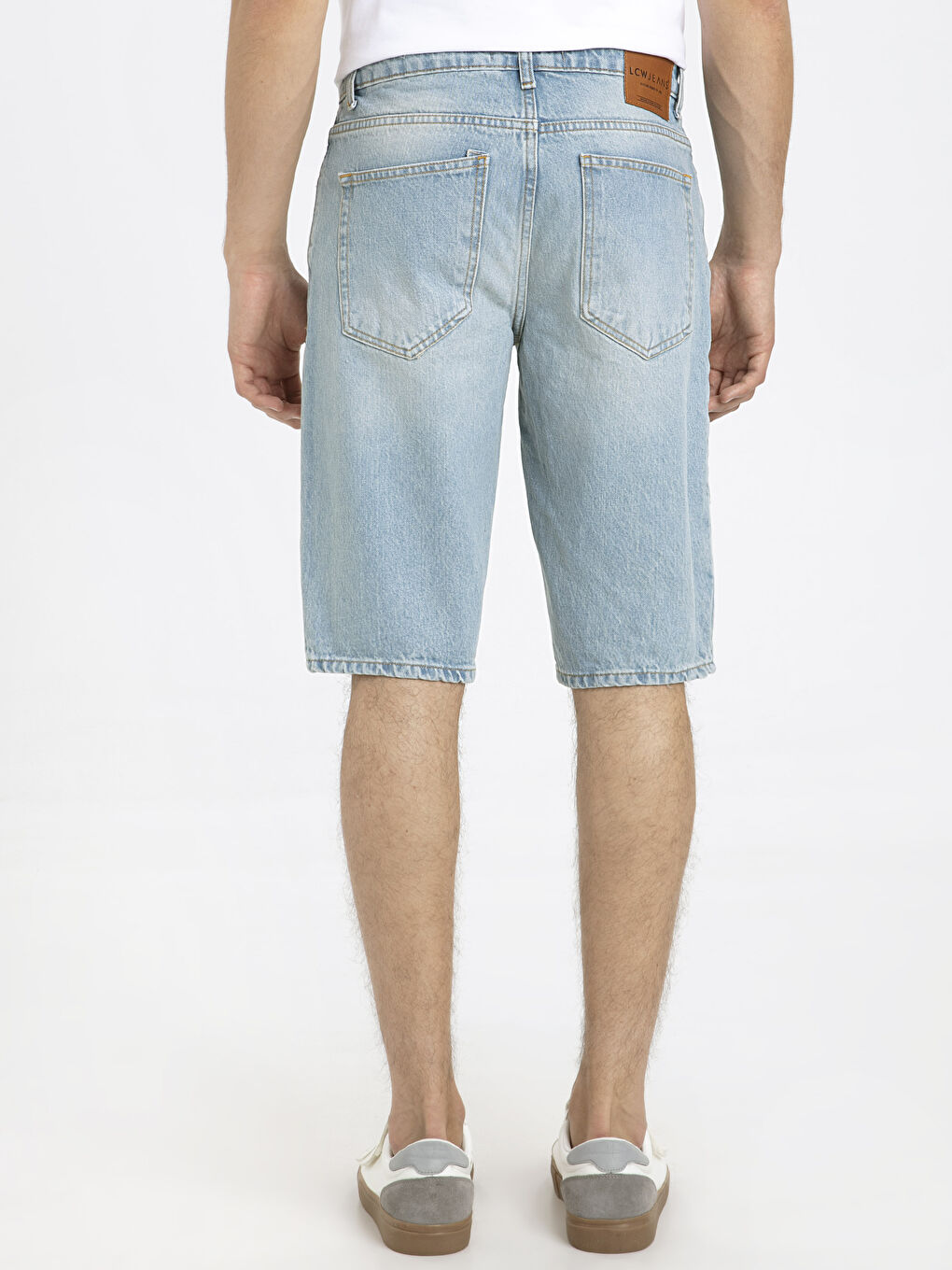 İndigo Standart Kalıp Erkek Jean Şort-2