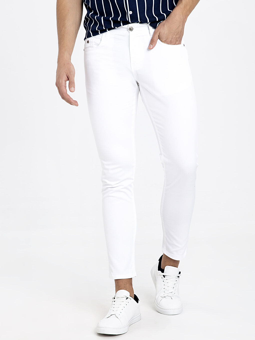 Pantalon BLANC Homme-1