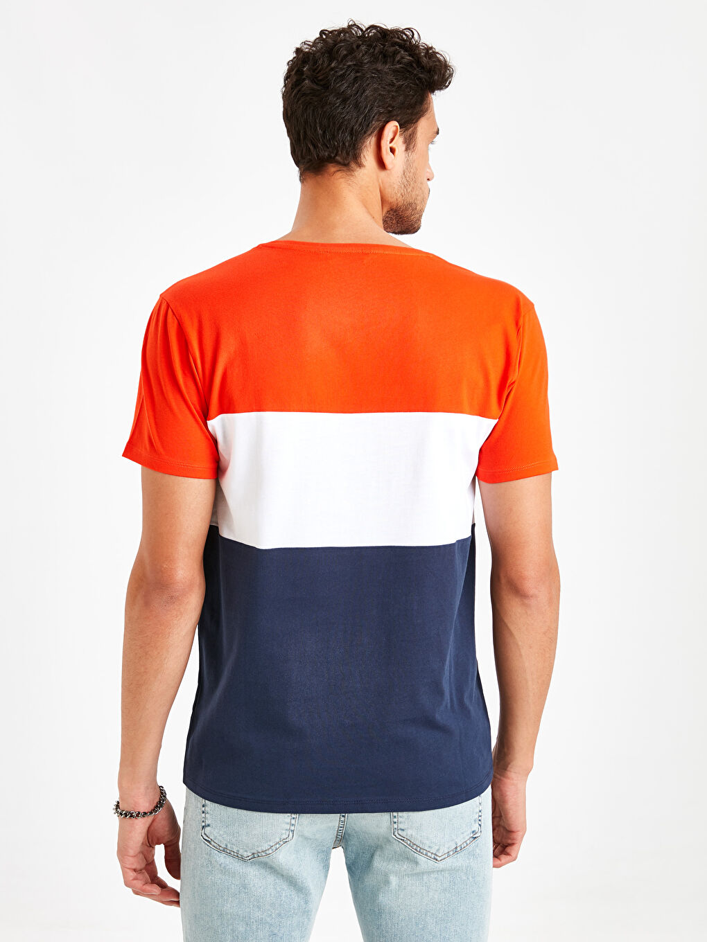 Мужчины Оранжевый Футболка-1