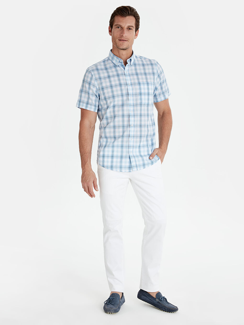 Mavi Poplin Erkek Gömlek-2