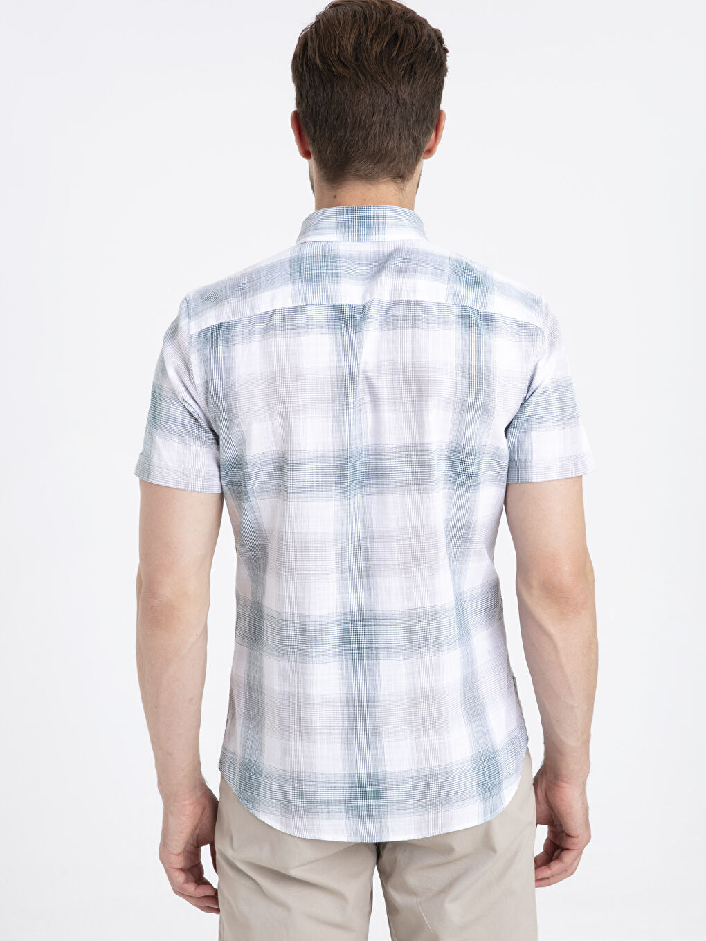 Рубашка Мужская Слим Фит с Коротким Рукавом из Поплина-2