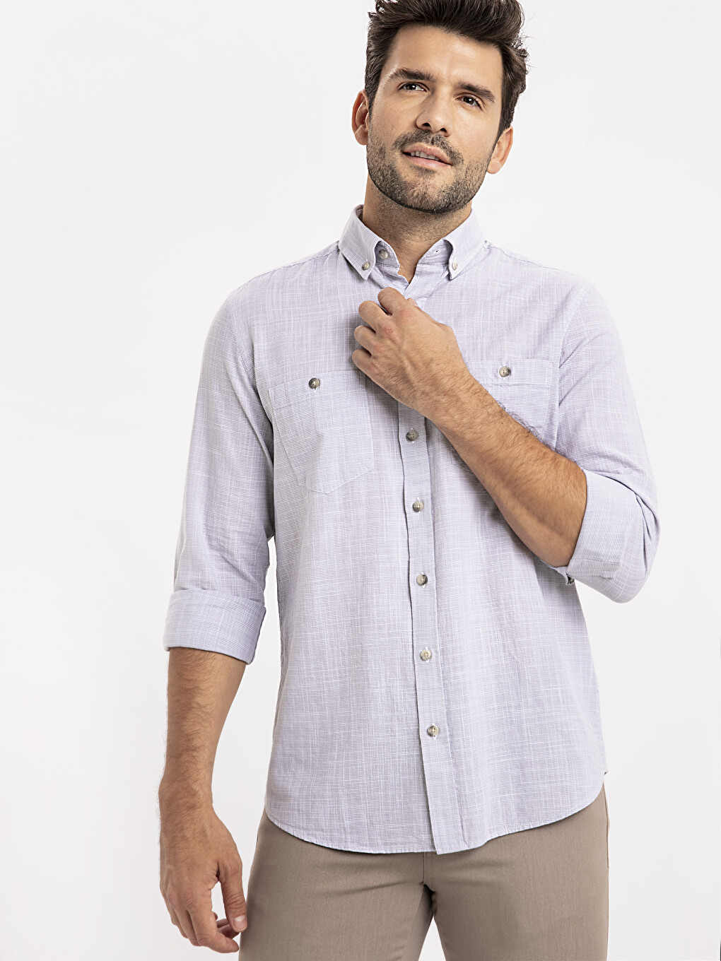 Chemise Gris Homme-1