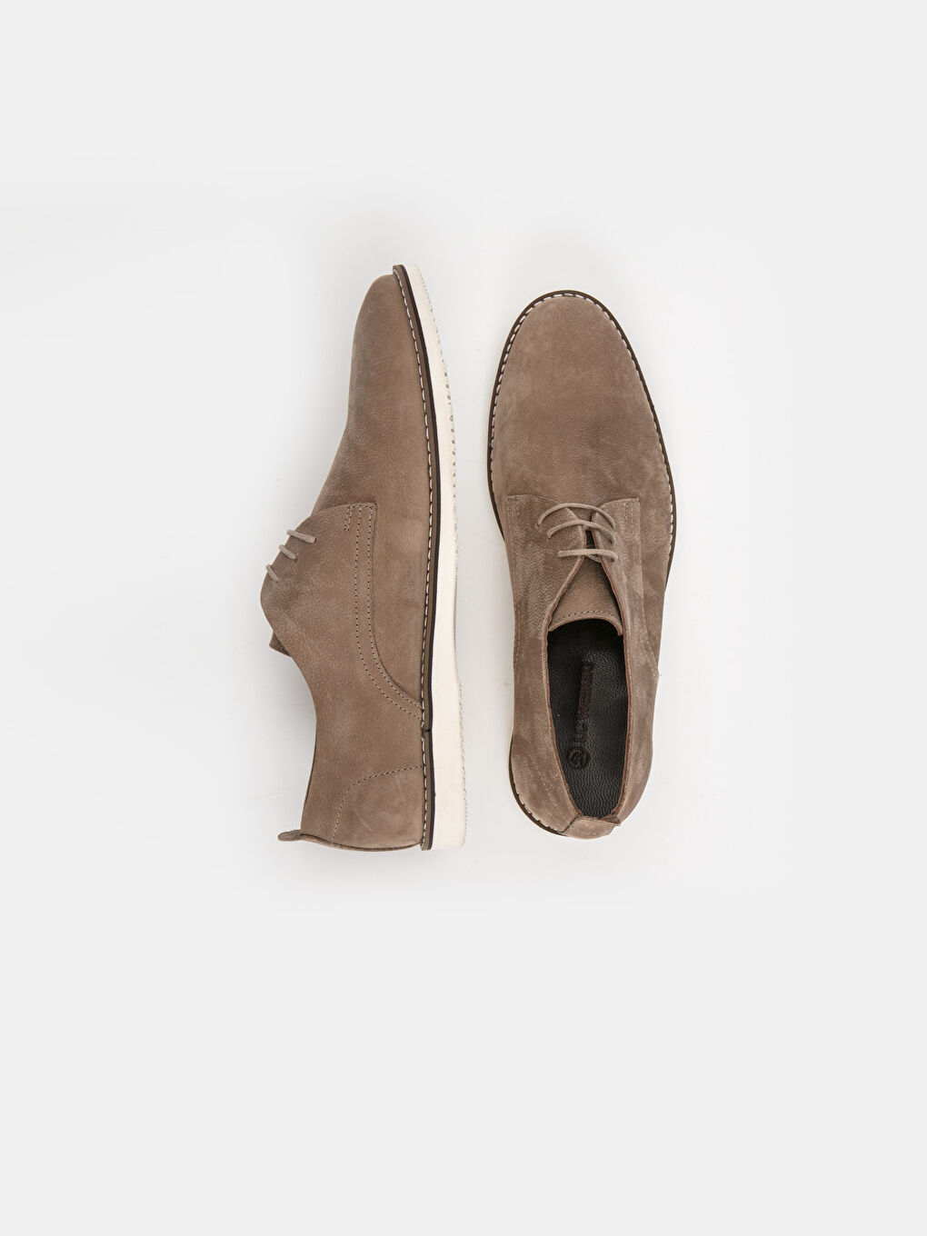 Kahverengi Erkek Nubuk Hakiki Deri Derby Ayakkabı-1