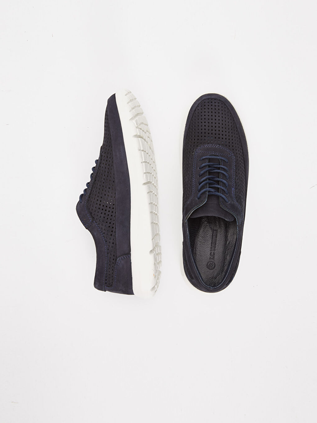 Lacivert Erkek Hakiki Süet Deri Spor Ayakkabı-1