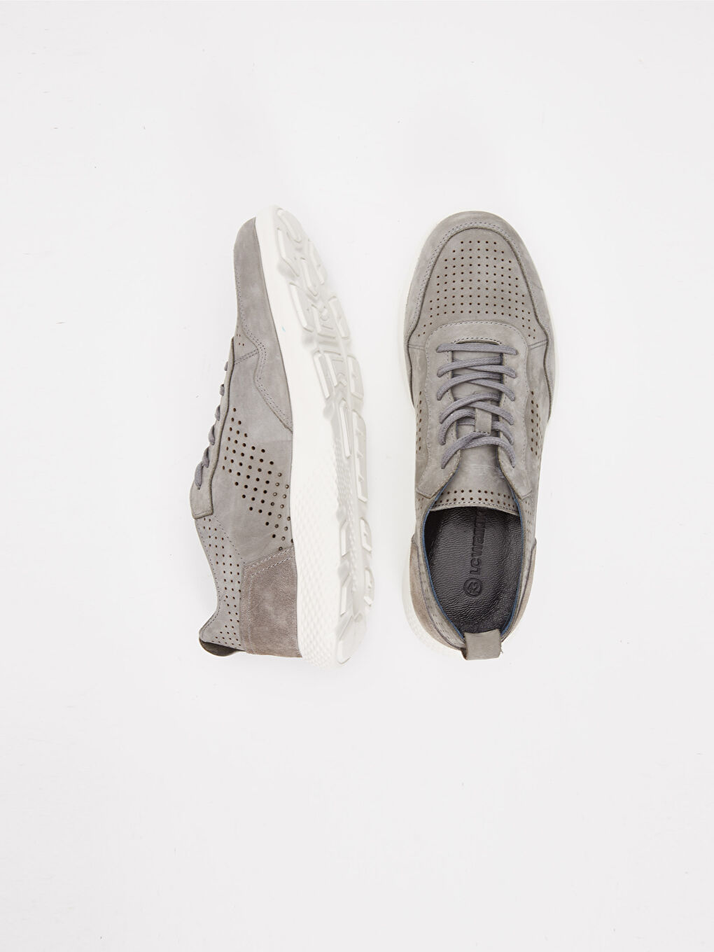 Gri Erkek Hakiki Süet Deri Spor Ayakkabı-1
