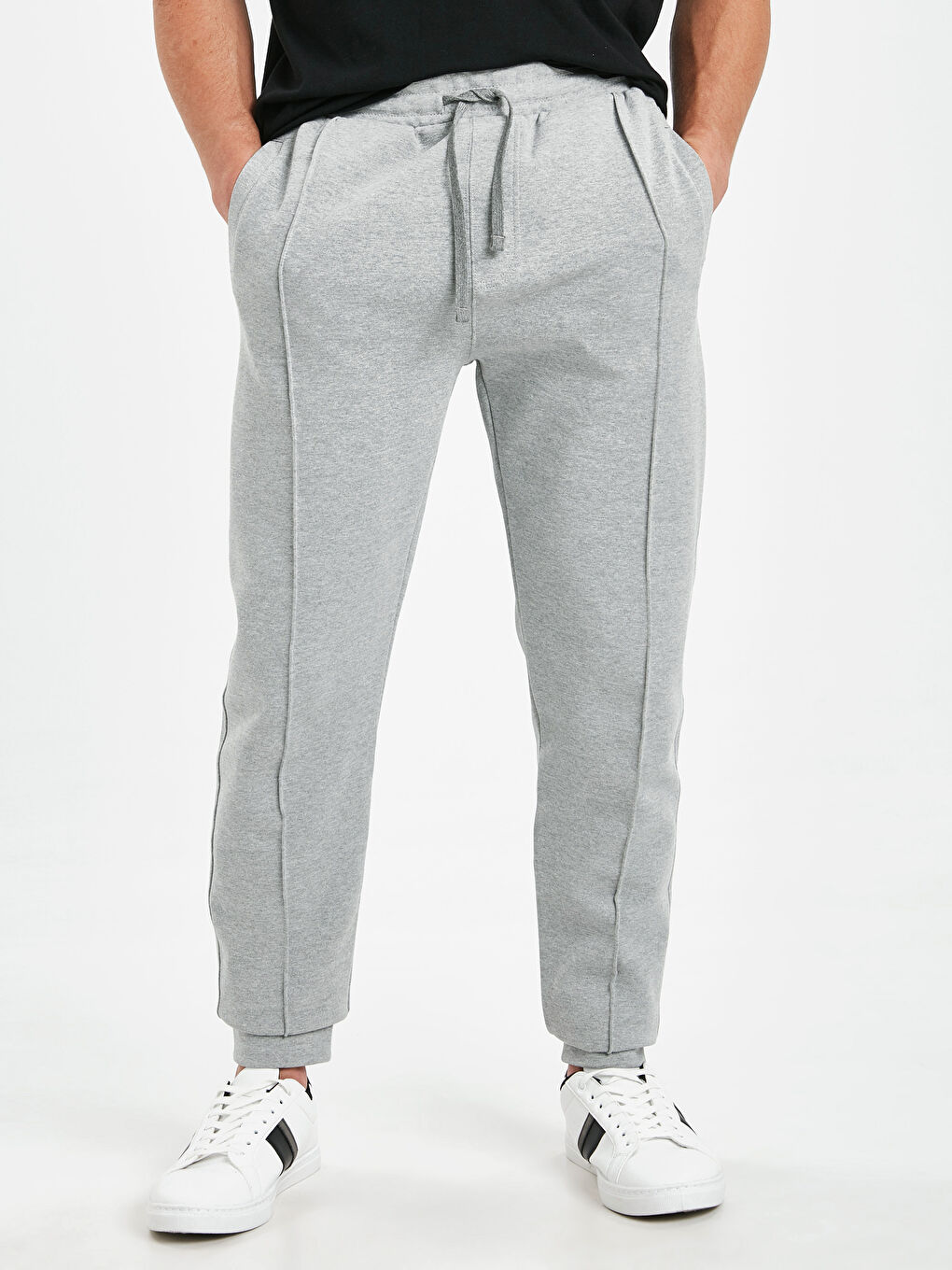 Açık Gri Melanj Eşofman Altı-1