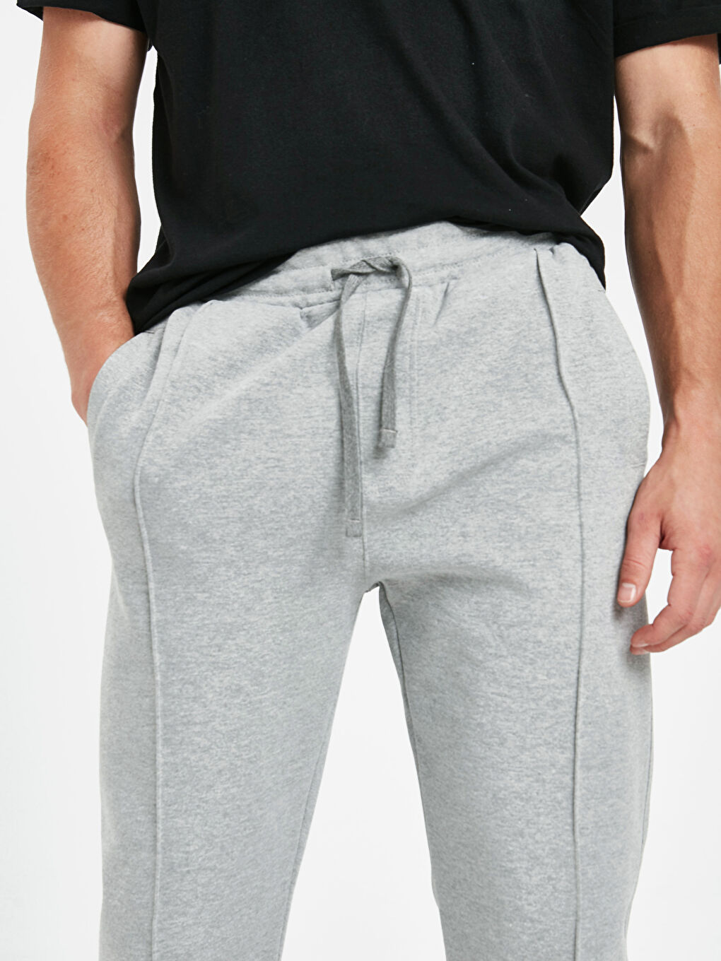 Açık Gri Melanj Eşofman Altı-3