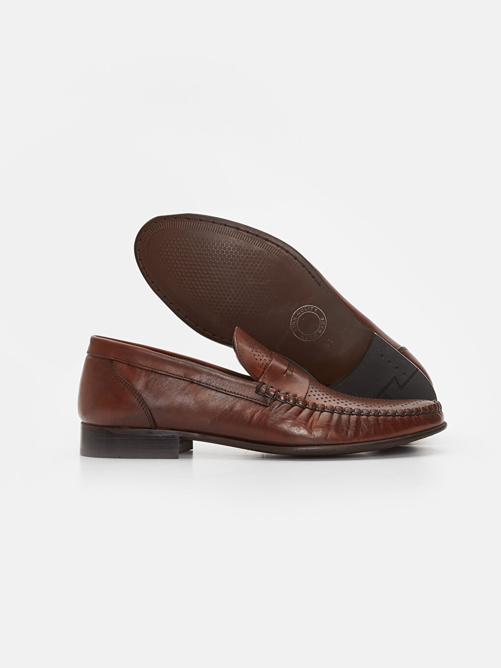 Kahverengi Erkek Hakiki Deri Loafer Ayakkabı-2