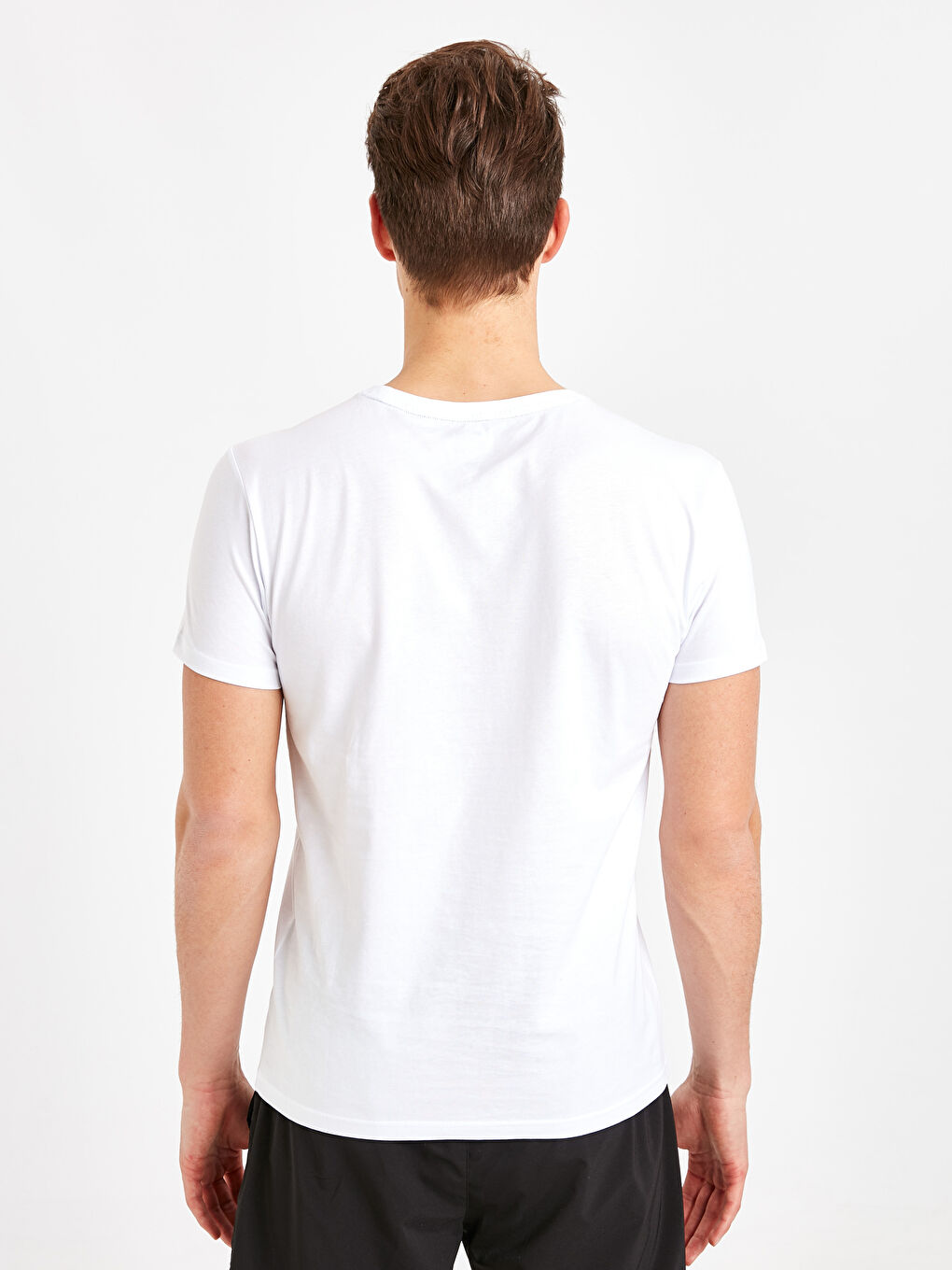 Optik Beyaz Spor Tişört-1