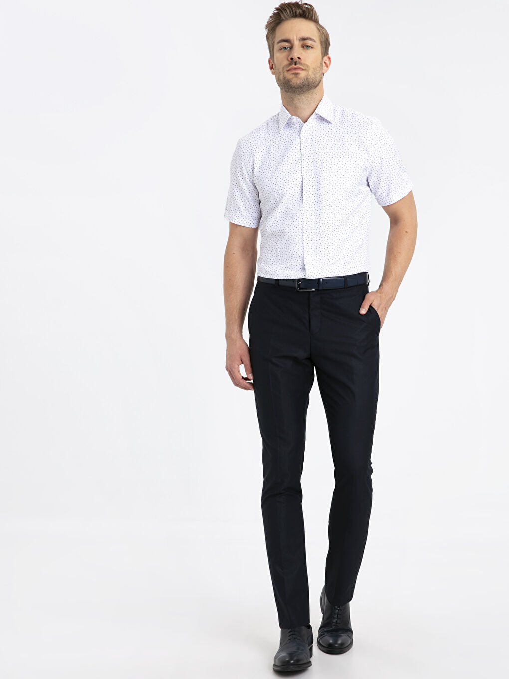 Beyaz Baskılı Gömlek-2